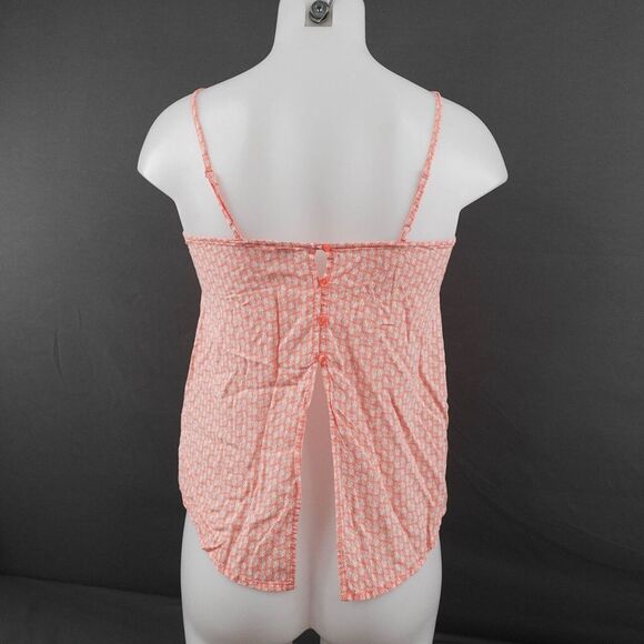 Old Navy Womens Tank Top XS Peach Ditzy Pineapple Flowy Split Back Flowy Casual - Picture 6 of 12
